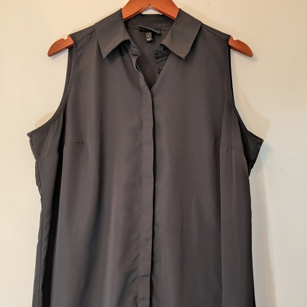 Lane Bryant Sleeveless Blouse Black Tulip Back 16